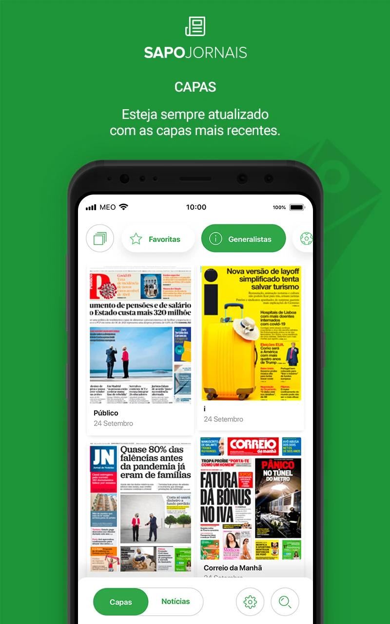 Mantenha-se atualizado diariamente com o SAPO Jornais — Aplicativo de Notícias e Capas